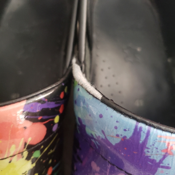 Dansko Women’s Multicolor Paint Splatter Clog Shoes Size 41/ 10-11s - Picture 6 of 12